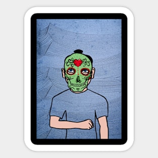 Ruth NFT - MaleMask with MexicanEye Color and BlueSkin on TeePublic Sticker